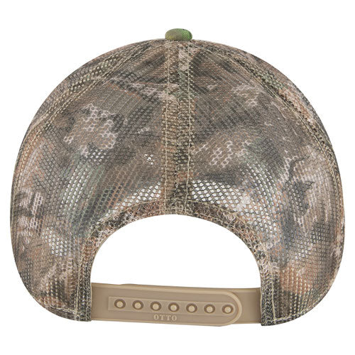 OTTO CAP Camo 6 Panel Low Profile Mesh Back Trucker Hat -Khaki/Brn/Camo