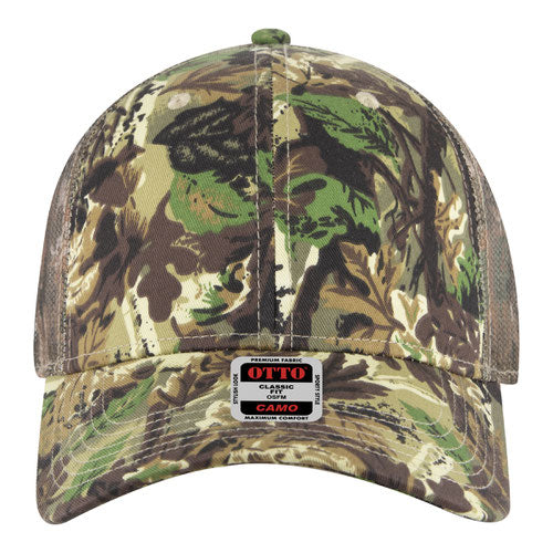 OTTO CAP Camo 6 Panel Low Profile Mesh Back Trucker Hat -Khaki/Brn/Camo