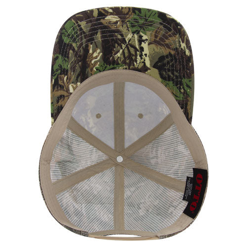 OTTO CAP Camo 6 Panel Low Profile Mesh Back Trucker Hat -Khaki/Brn/Camo