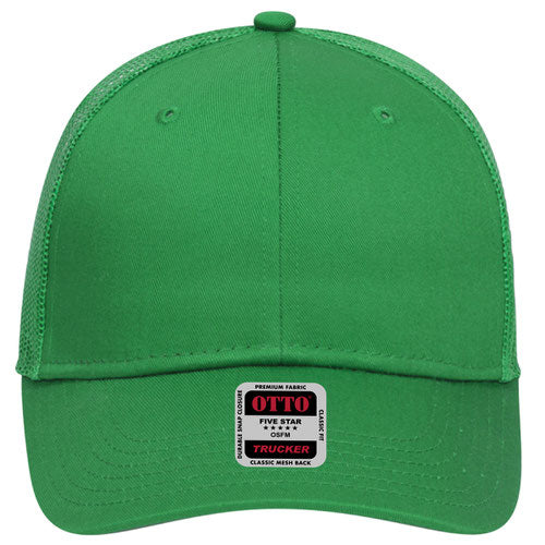 OTTO CAP 6 Panel Low Profile Mesh Back Trucker Hat - Kelly