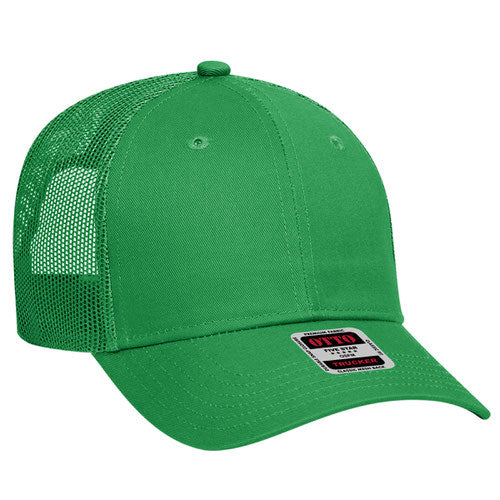 OTTO CAP 6 Panel Low Profile Mesh Back Trucker Hat - Kelly