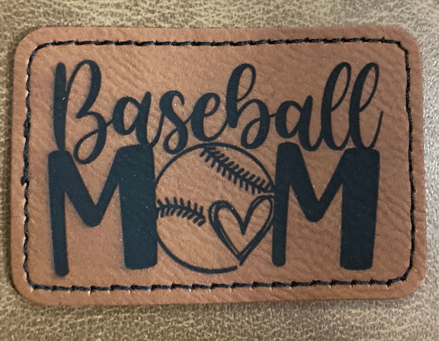 Baseball Mom Leather Patch