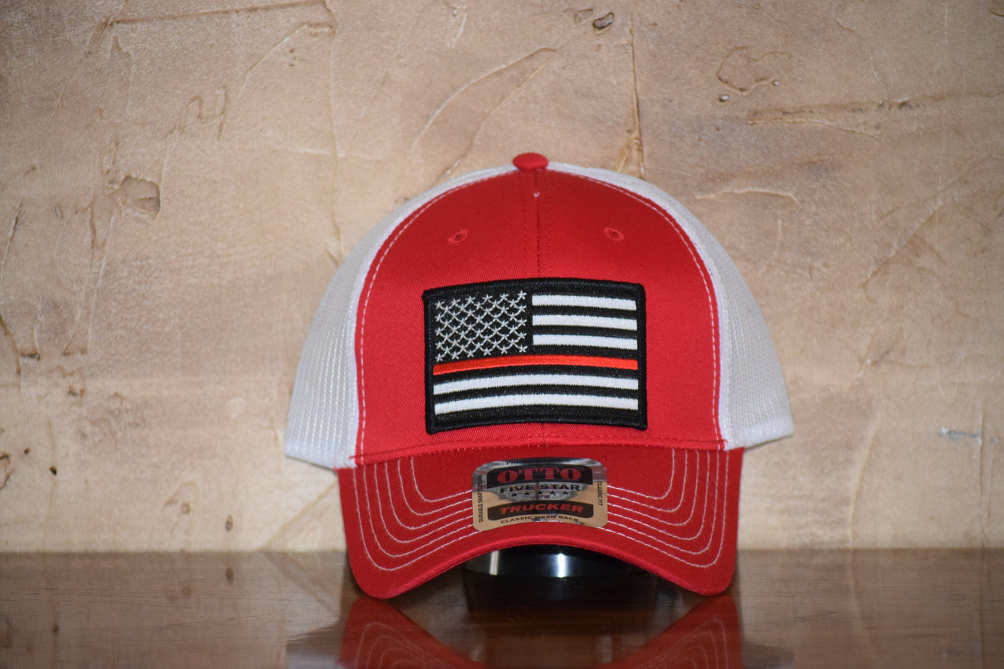 Firefighter Patch Cap-Red/White Otto Cap