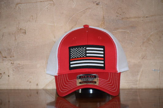 Firefighter Patch Cap-Red/White Otto Cap