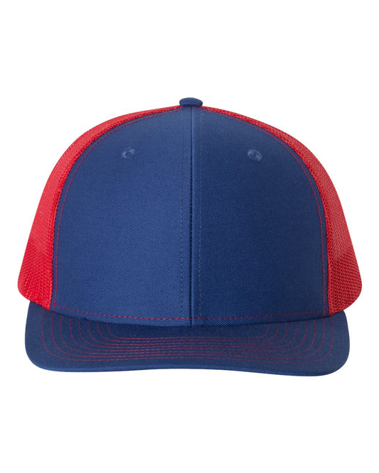 Richardson - Snapback Trucker Cap - 112--Royal/ Red